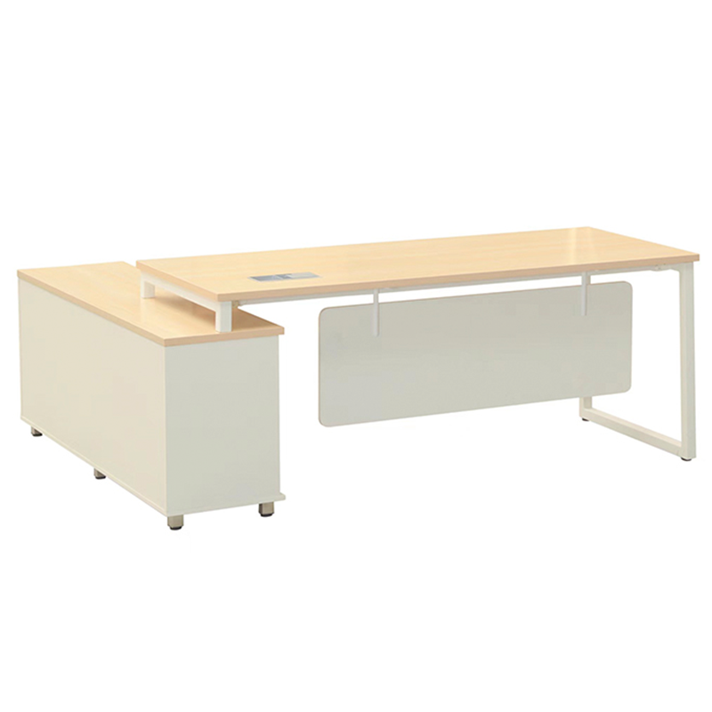 L-Shaped Metal Base Executive Desk